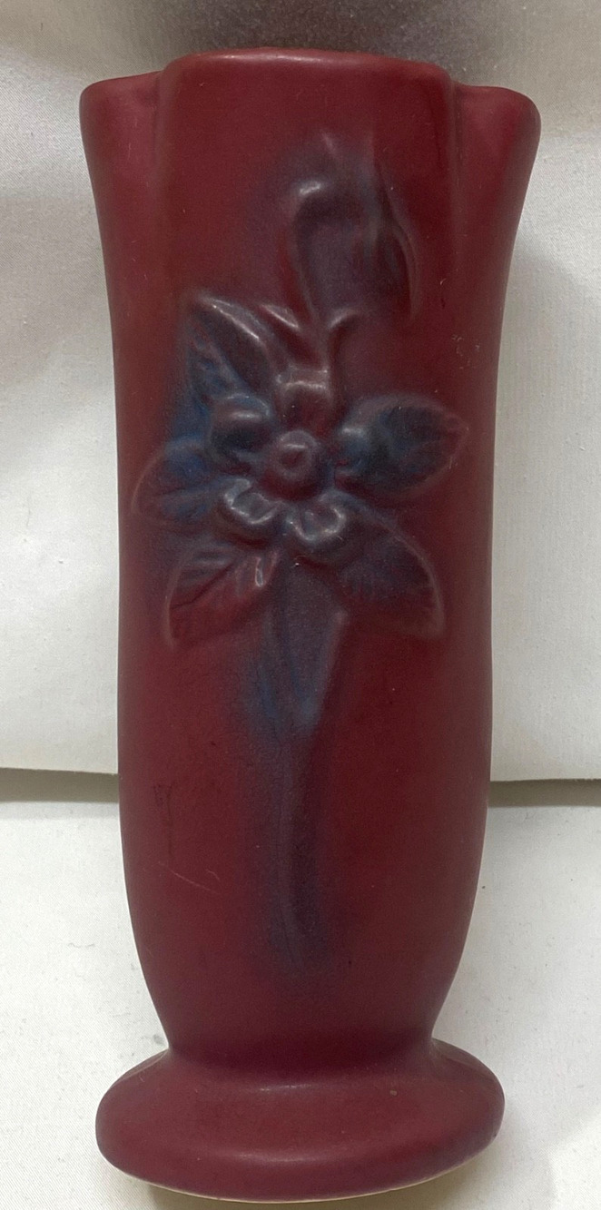 Van Briggle Pottery Persian Rose Columbine Vase 8"